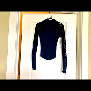 Free People Shirt | Size M | Black | Lace detail on arms